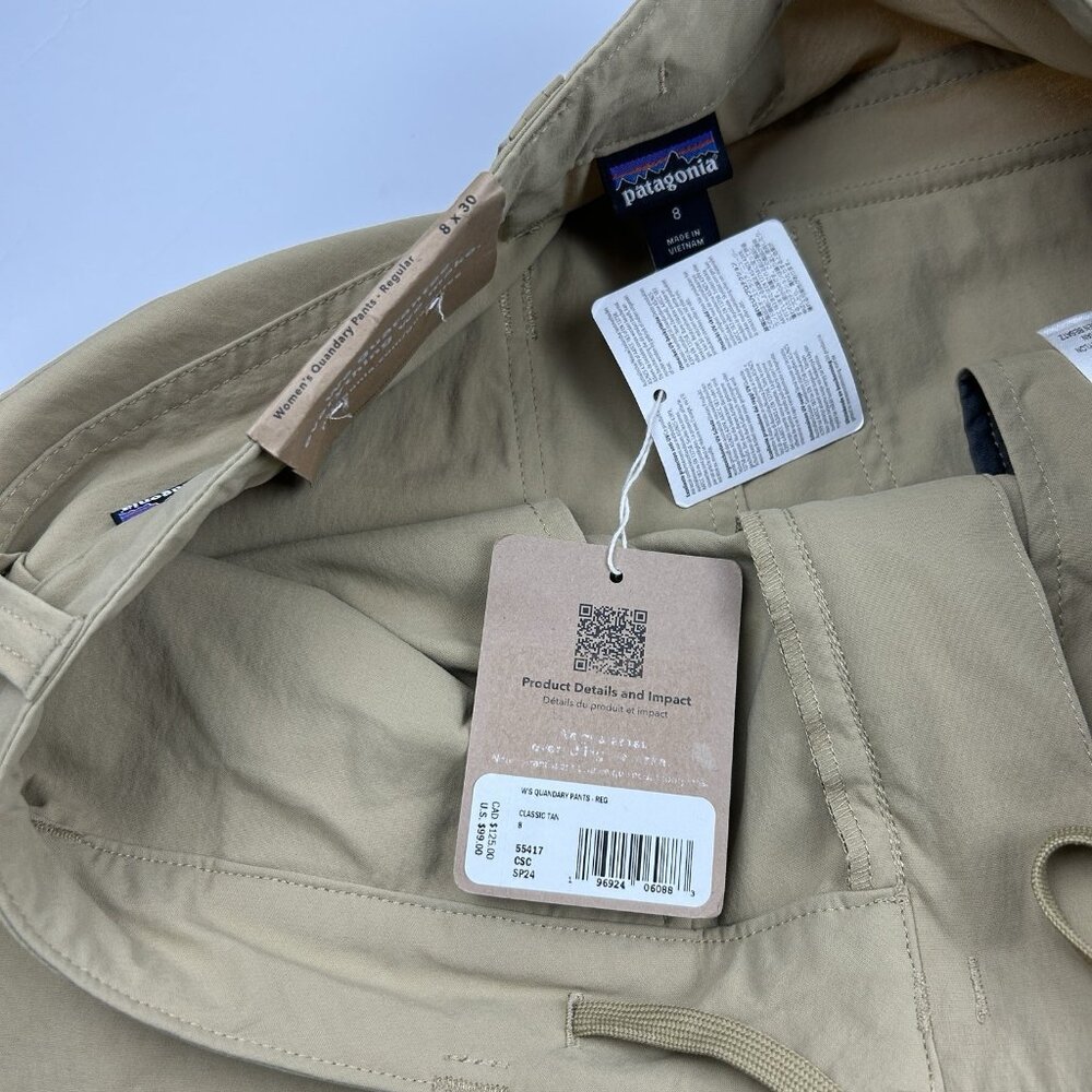 Patagonia Women's Classic Tan Quandary Pants 55417 NWT Regular Size 8 - Picture 12 of 16
